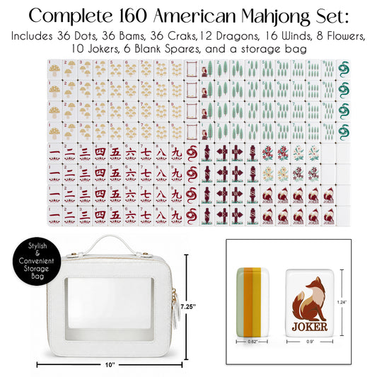 Sage Green Woodland Collection American Mahjong Tile Set (160pc)