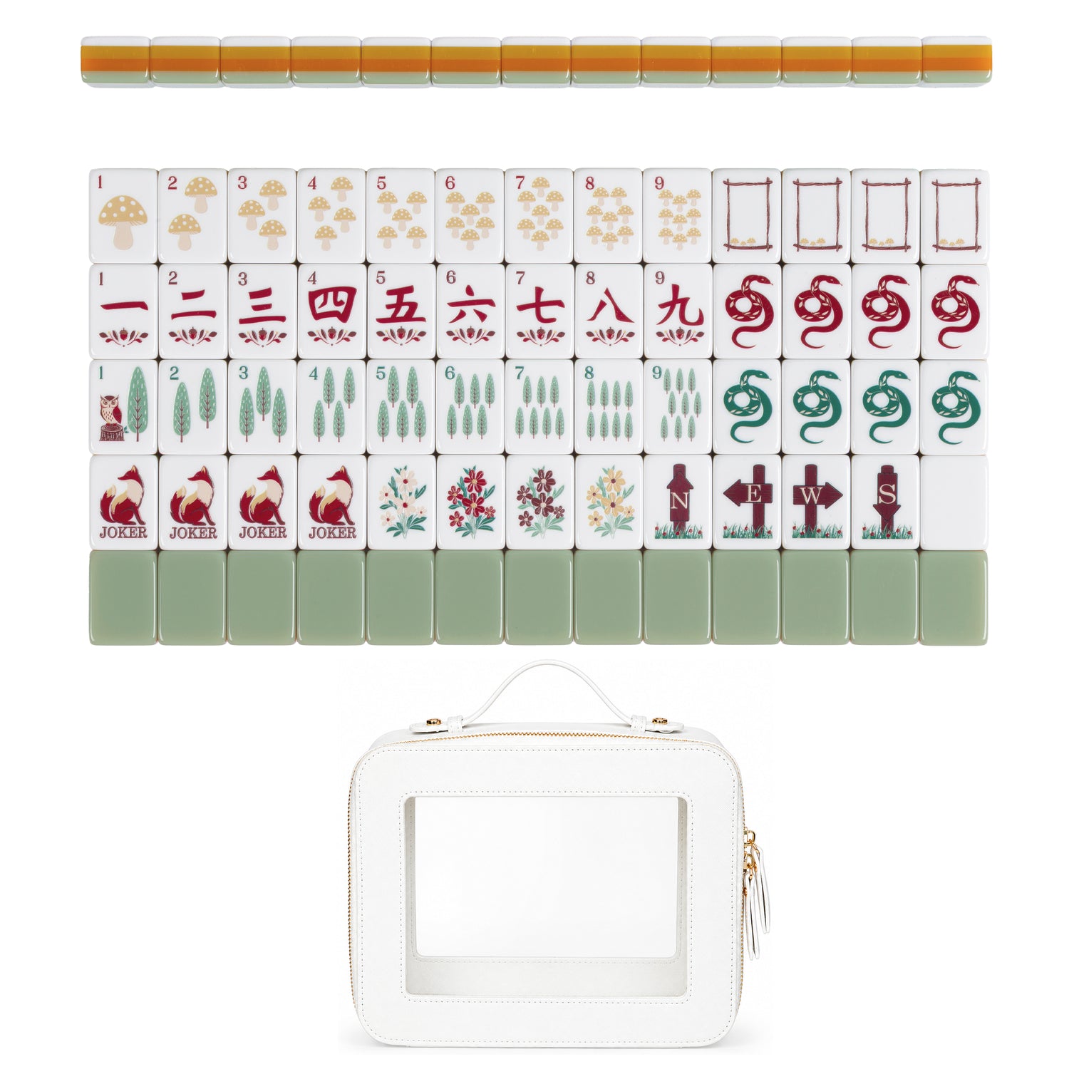 Sage Green Woodland Collection American Mahjong Tile Set (160pc)