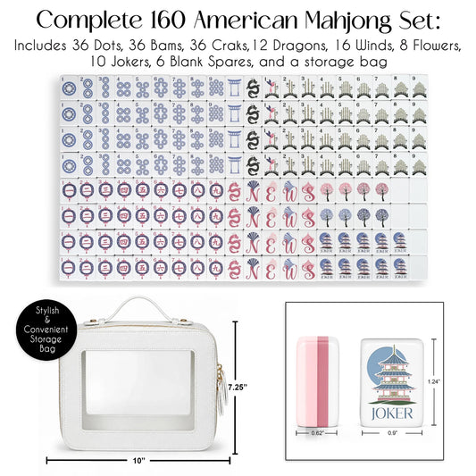 Pink Pagoda Collection American Mahjong Tile Set (160pc)